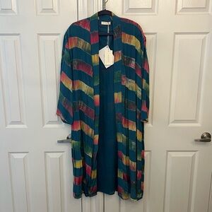 MAISON HOTEL Kali Kimono in Bla Di Blue Sz L - NWT!!